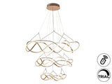 Lámpara de techo colgante de 3 aros Schuller Molly grande oro rosa 3000K regulable 763455D ambiente
