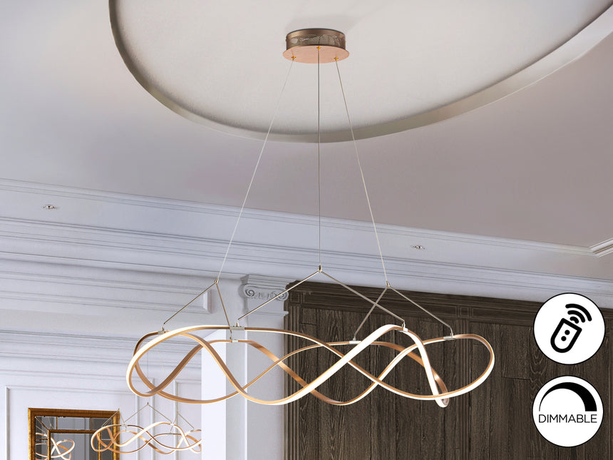 Lámpara de techo colgante Schuller Molly grande oro ros - vista 3