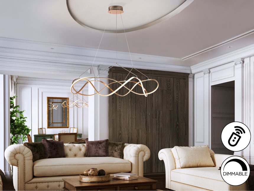 Lámpara de techo colgante Schuller Molly grande oro ros