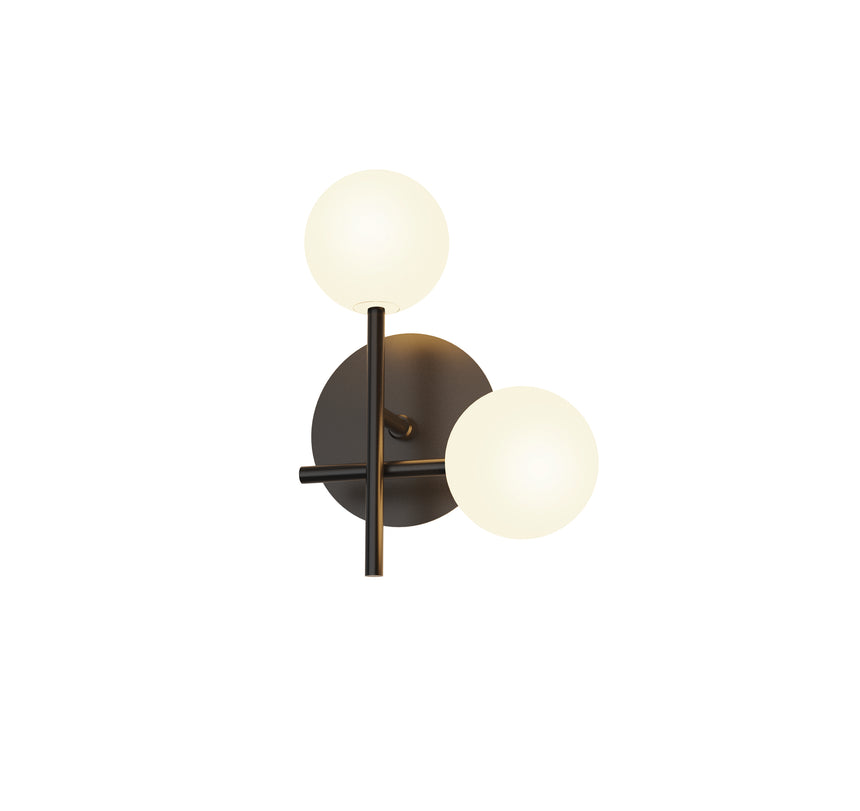 Mantra Cellar 2-light black ball wall light 7635