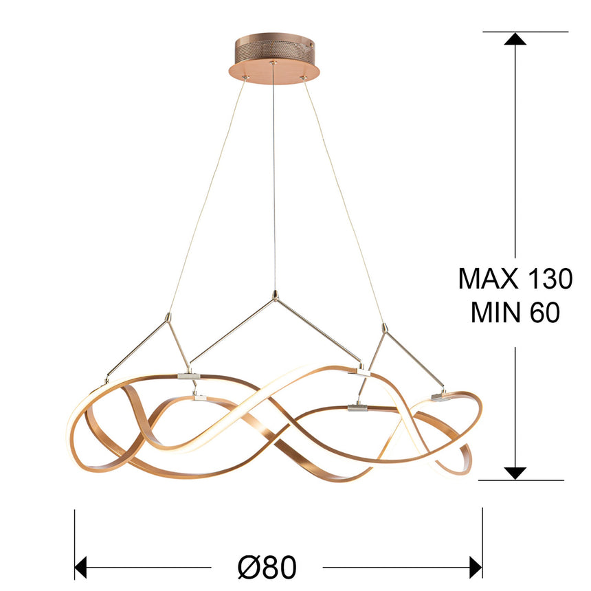 Schuller Molly Lámpara de techo colgante LED oro rosa 763967