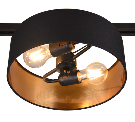 Plafón de techo Trio DUOline LED negro y dorado 3000K Ø30cm 76820280