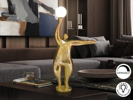 Lámpara de pie escultura bolas Schuller El Globo 1 luz oro brillo 3000K 81cm