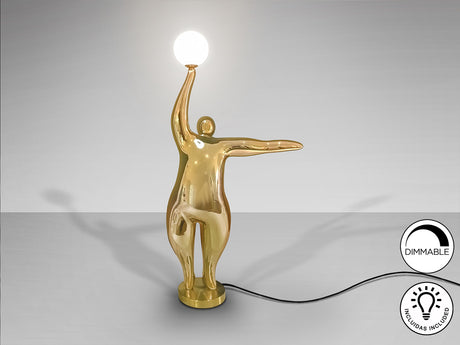 Lámpara de pie escultura bolas Schuller El Globo 1 luz oro brillo 3000K 81cm vista 3