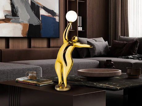 Lámpara de pie escultura bolas Schuller El Globo 1 luz oro brillo 3000K 81cm 768294