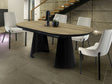 Mesa de comedor Schuller Capri negro y simil madera extensible 206x79cm 768614