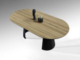 Mesa de comedor Schuller Capri negro y simil madera extensible 206x79cm vista 6