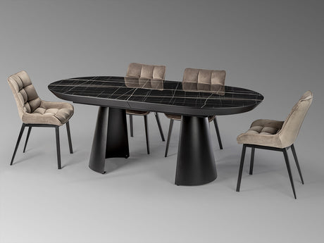 Mesa de comedor Schuller Capri negro extensible 206x79cm vista 4