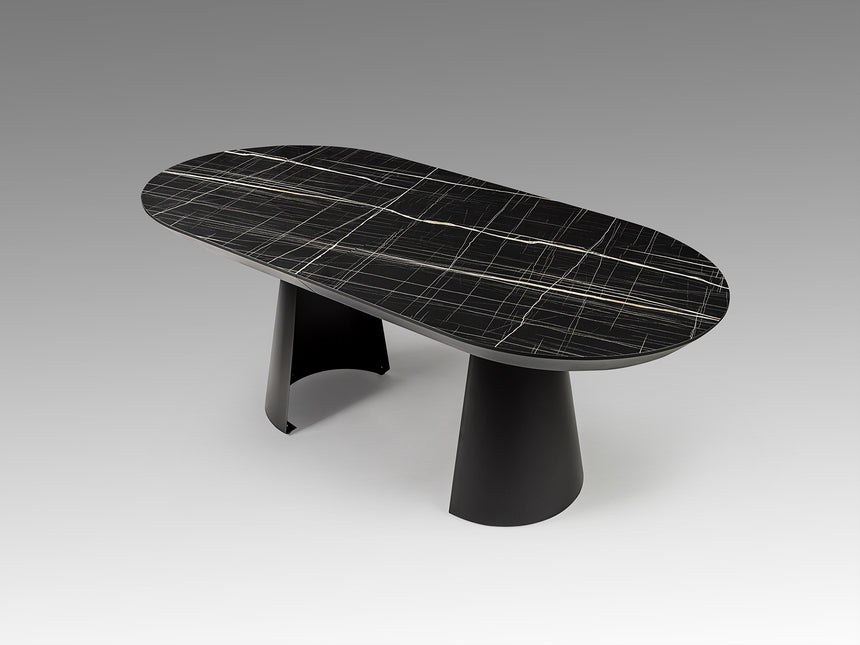 Mesa de comedor Schuller Capri negro extensible 206x79cm vista 6