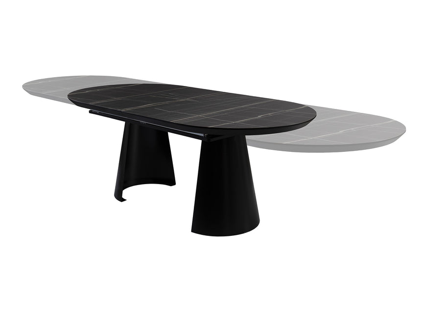 Mesa de comedor Schuller Capri negro extensible 206x79cm ambiente