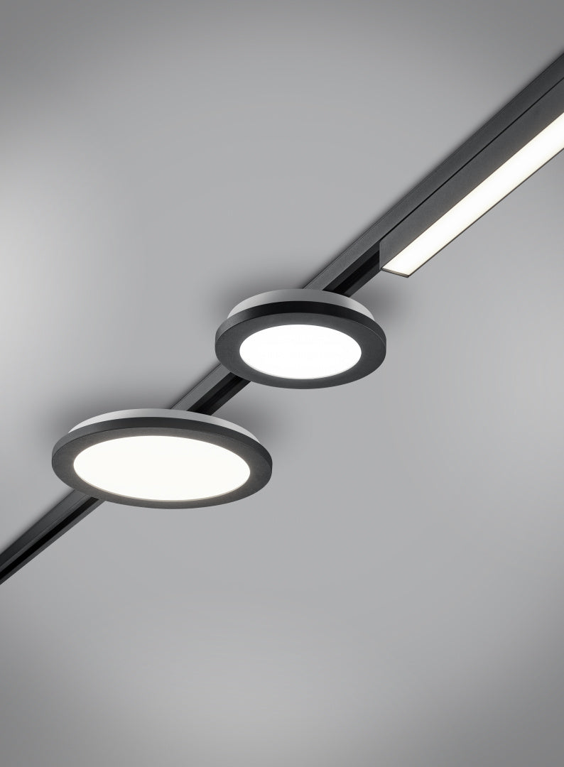 Plafón de techo Trio DUOline LED negro mate 3000K regulable Ø17cm 76921032