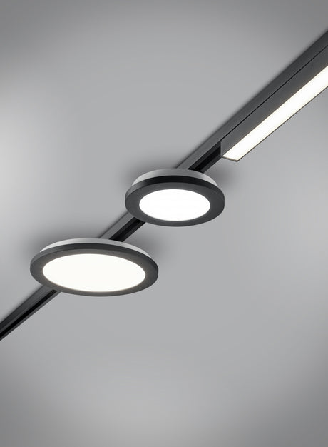 Plafón de techo Trio DUOline LED negro mate 3000K regulable Ø26cm 76921532