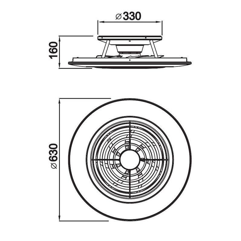 Ventilador de techo Alisio Mantra negro 7800