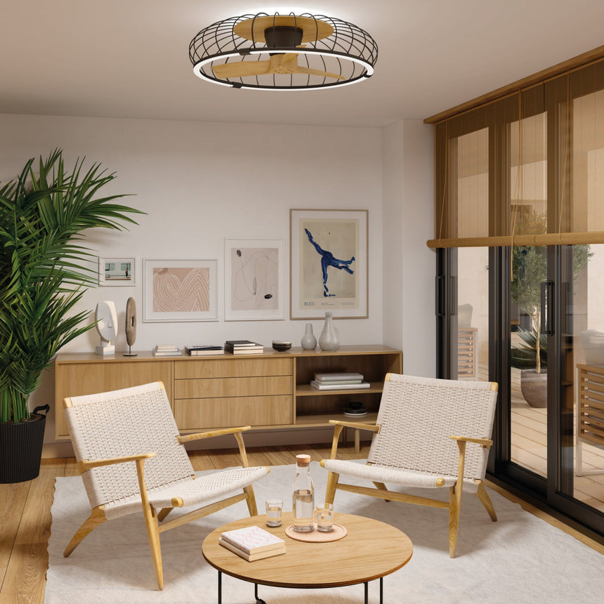 Mantra Nature Plafón LED Ventilador negro 7808