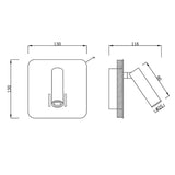 Mantra Cayman Aplique de pared LED 3+6W 3000K gris 7824