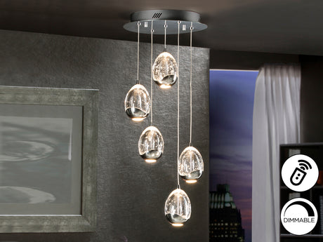Lámpara de techo colgante Schuller Rocío 5 luces cromo  - vista 2