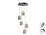 Lámpara de techo colgante Schuller Rocío 5 luces cromo 