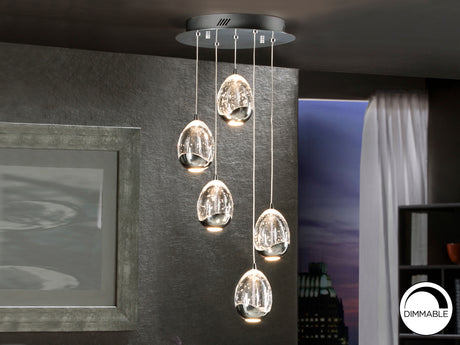 Lámpara de techo colgante Schuller Rocío 5 luces transp - vista 2