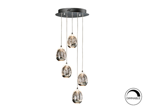 Lámpara de techo colgante Schuller Rocío 5 luces transp
