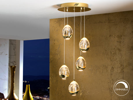 Schuller Rocío 783529D Lámparas de techo Dorado y champán con burbujas