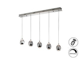 Lámpara de techo colgante Schuller Rocío 5 luces cromo 