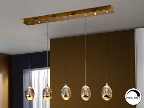 Lámpara de techo colgante Schuller Rocío 5 luces dorado - vista 2