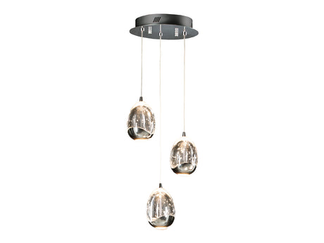 Lámpara de techo colgante Schuller Rocío 3 luces cromo 