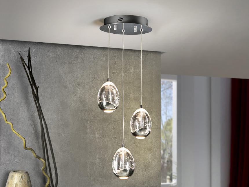 Lámpara de techo colgante Schuller Rocío 3 luces cromo  - vista 2