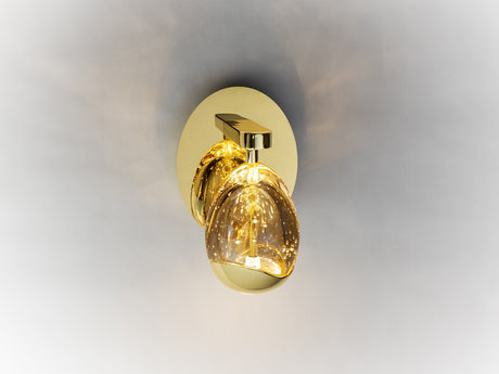 Lámpara aplique de pared Schuller Rocío LED 1 luz dorado y champán 3000K vista 3