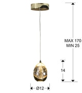 Schuller Rocío Lámpara de techo colgante dorado y champán 784347