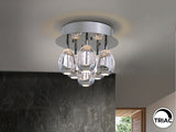 Plafón Schuller Rocío LED 6 luces cromo 3000K regulable