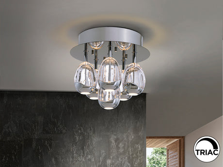 Plafón Schuller Rocío LED 6 luces cromo 3000K regulable