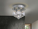 Plafón Schuller Rocío LED 6 luces cromo 3000K regulable Ø32cm 785532