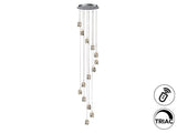Lámpara de techo colgante Schuller Rocío grande 14 luces cromo 3000K regulable 785635GD ambiente