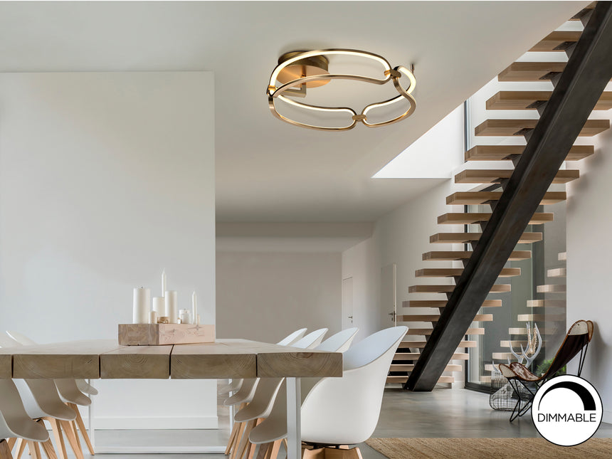 Plafón Schuller Colette LED oro rosa 3000K Ø47cm 786430
