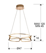 Schuller Colette Lámpara de techo colgante LED Ø47 dorada 786621