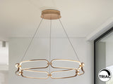 Lámpara de techo colgante Schuller Colette oro rosa 3000K Ø80cm