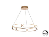 Lámpara de techo colgante Schuller Colette oro rosa 3000K Ø80cm ambiente