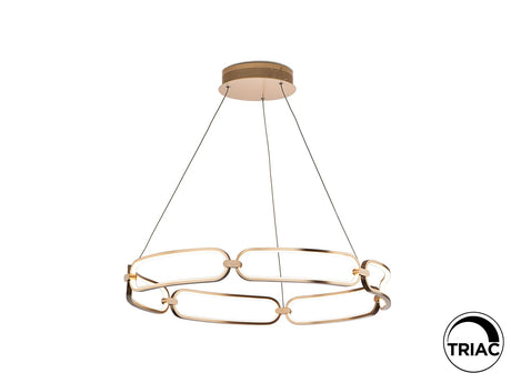 Lámpara de techo colgante Schuller Colette oro rosa 3000K Ø80cm ambiente