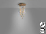 Lámpara de techo colgante Schuller Colette grande 14 luces oro rosa regulable con mando 787433D vista 5