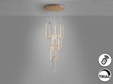 Lámpara de techo colgante Schuller Colette grande 14 luces oro rosa regulable con mando 787433D vista 6