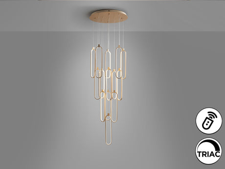 Lámpara de techo colgante Schuller Colette grande 14 luces oro rosa regulable con mando 787433D vista 6