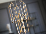 Lámpara de techo colgante Schuller Colette 9 luces oro rosa 3000K Ø50cm vista 4