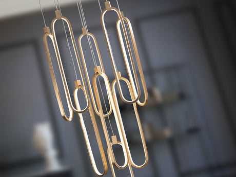 Lámpara de techo colgante Schuller Colette 9 luces oro rosa 3000K Ø50cm vista 4