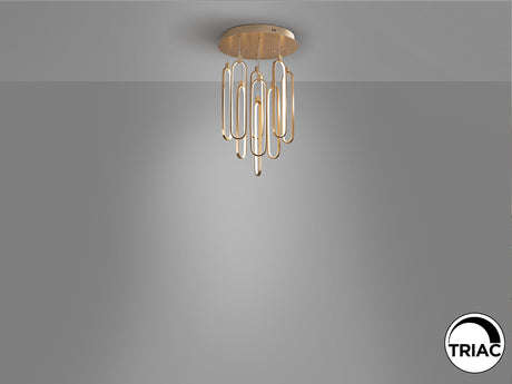 Lámpara de techo colgante Schuller Colette 9 luces oro rosa 3000K Ø50cm vista 5