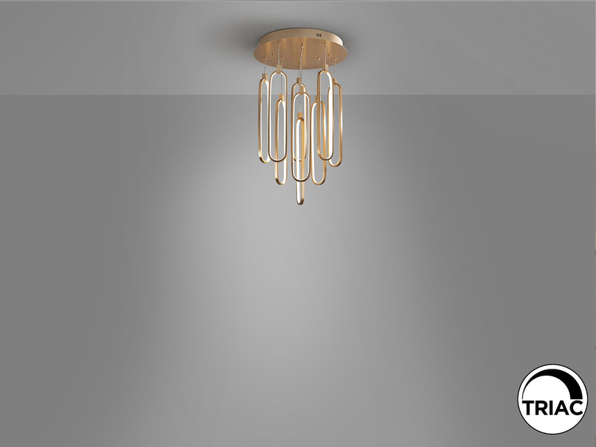Lámpara de techo colgante Schuller Colette 9 luces oro rosa 3000K Ø50cm vista 5