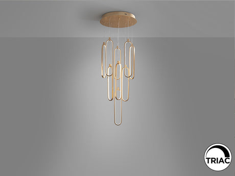 Lámpara de techo colgante Schuller Colette 9 luces oro rosa 3000K Ø50cm vista 6