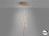 Lámpara de techo colgante Schuller Colette 9 luces oro rosa 3000K Ø50cm vista 7