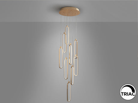 Lámpara de techo colgante Schuller Colette 9 luces oro rosa 3000K Ø50cm vista 7