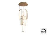 Lámpara de techo colgante Schuller Colette 9 luces oro rosa 3000K Ø50cm ambiente